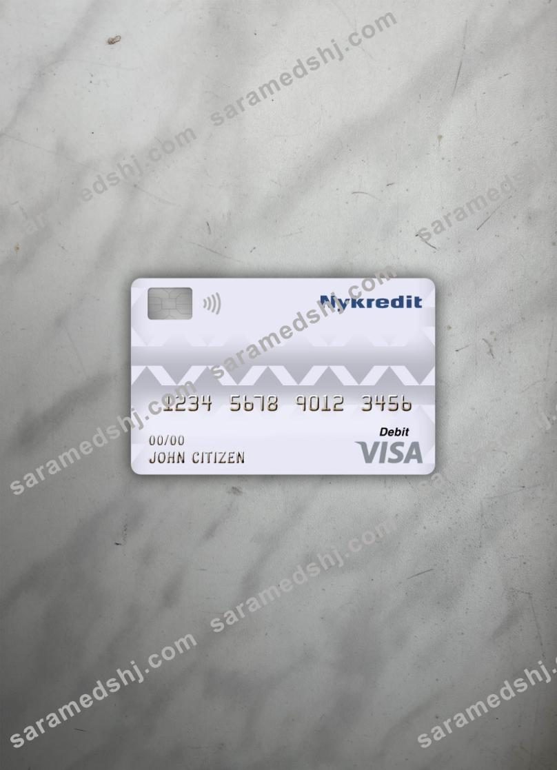 Denmark Nykredit bank visa debit card photolook front